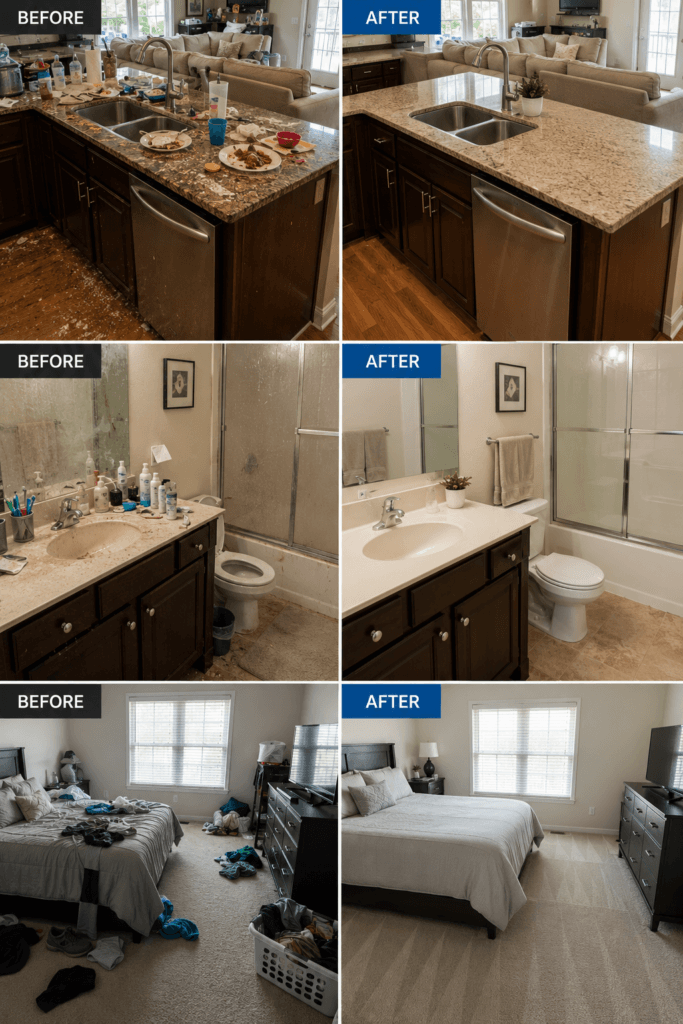 House Cleaning Before and After Milwaukee WI House cleaning before and after results by Team Clean Supreme in Milwaukee WI